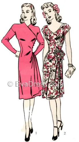 1943 Kimono Wrap Dress D40-3863