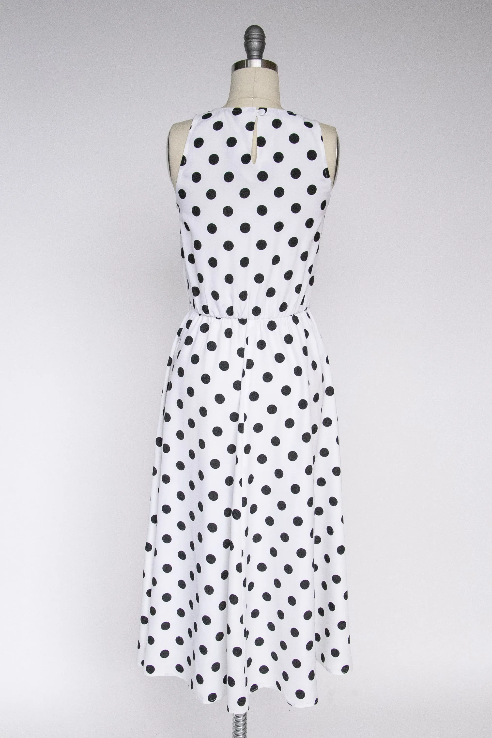 1990s Dress Polka Dot Full Skirt S