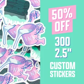 300 Custom 2.5" Vinyl Stickers