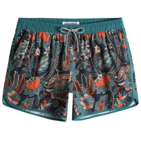 4.5 Inch Inseam Vintage Stretch Lake Green Bohemia Swim Trunks