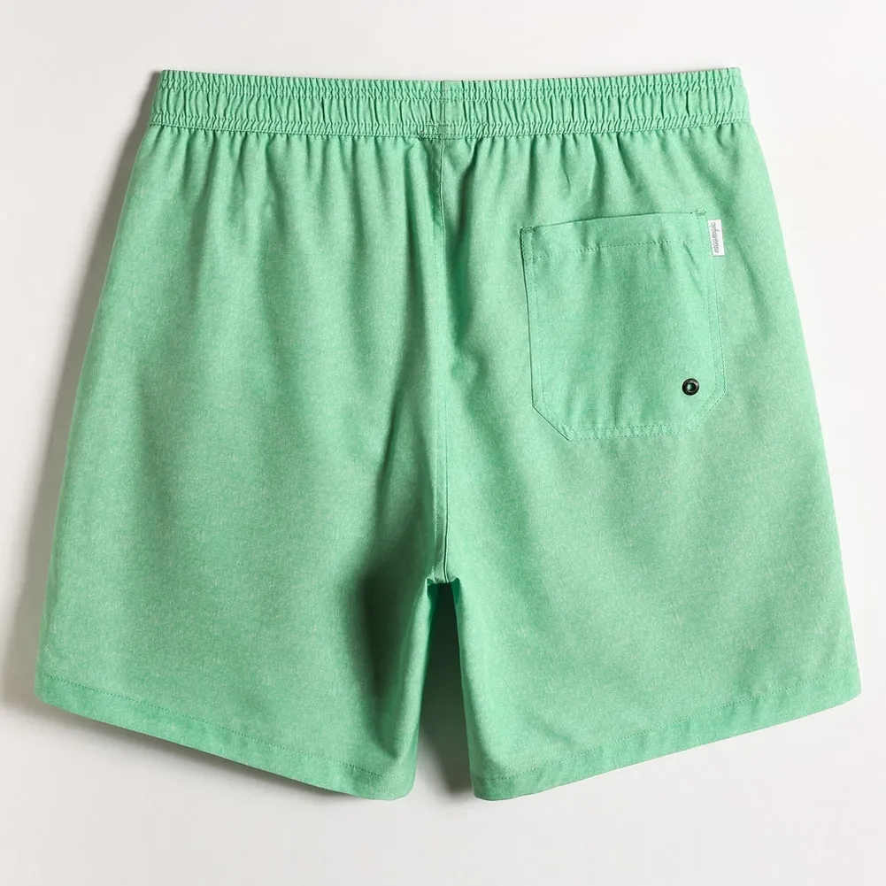 7 Inch Inseam Stretch Solid Swim Trunks