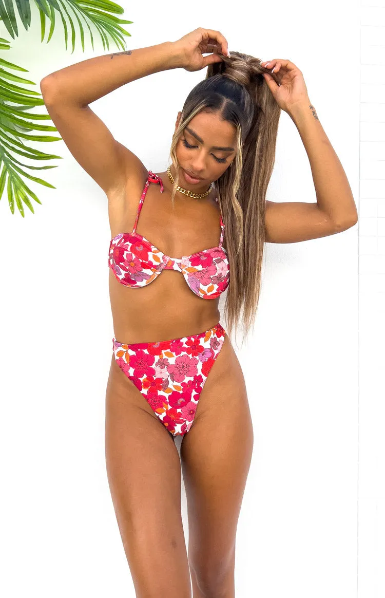 9.0 Swim Jamilla Pink Floral Bikini Bottoms