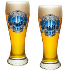 9/11 Blue Skies Firefighter Pilsner Glass Set