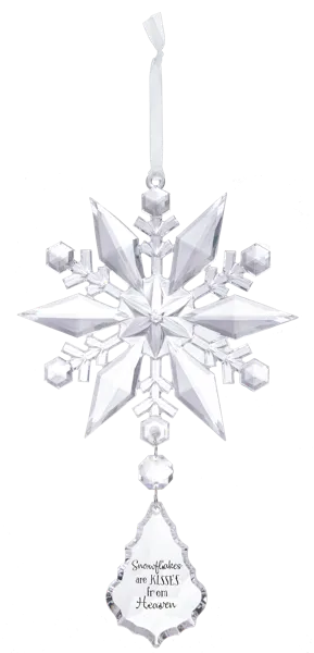 Acrylic Crystal Snowflake Ornament with Crystal Dangle- Snowflakes Are Kisses From Heaven