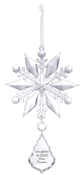 Acrylic Crystal Snowflake Ornament with Crystal Dangle- Snowflakes Are Kisses From Heaven