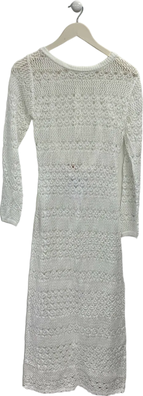 AlwaysOnHoliday White Crochet Knit Swim Cover Up M