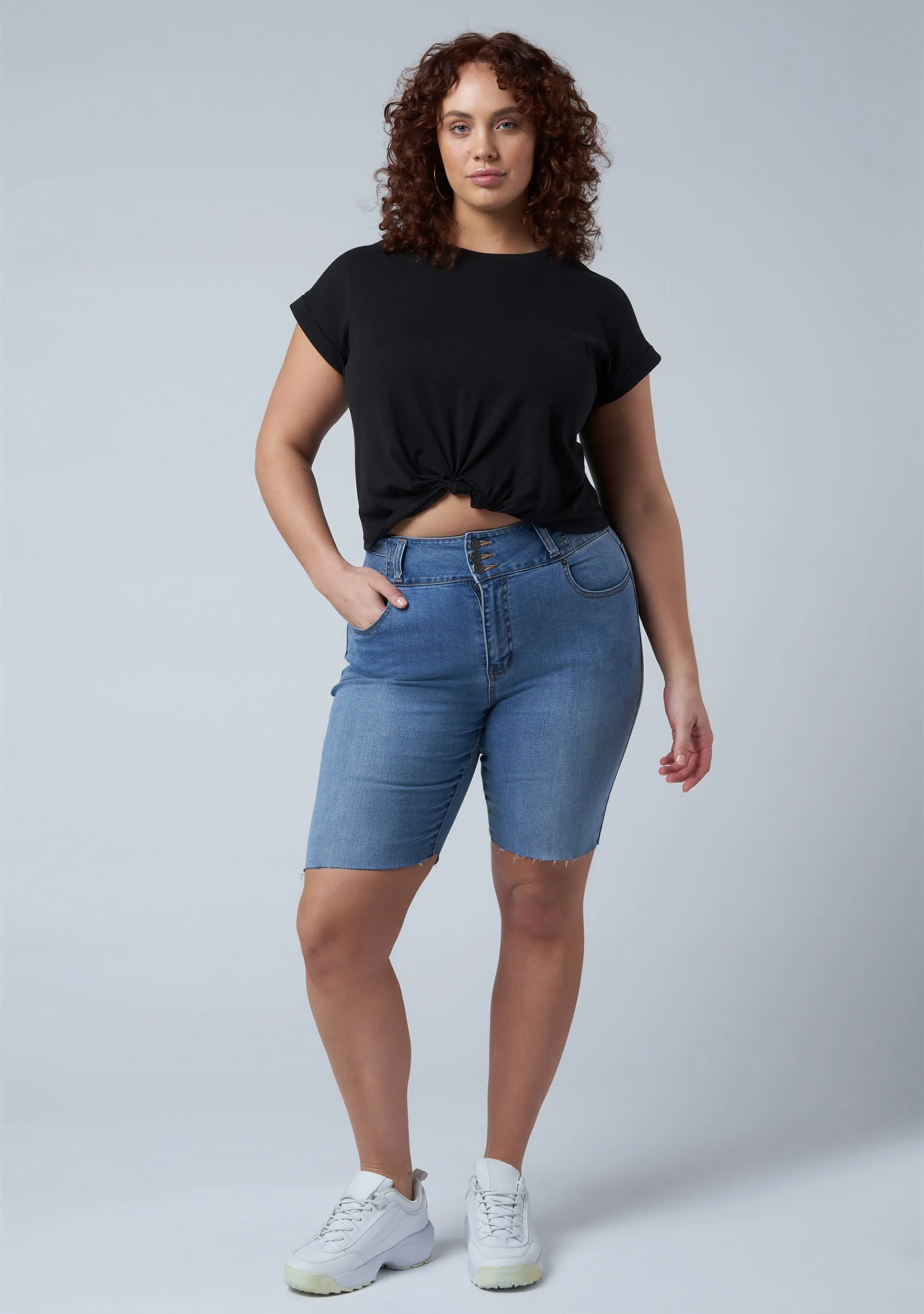 Angelina Raw Hem Denim Short