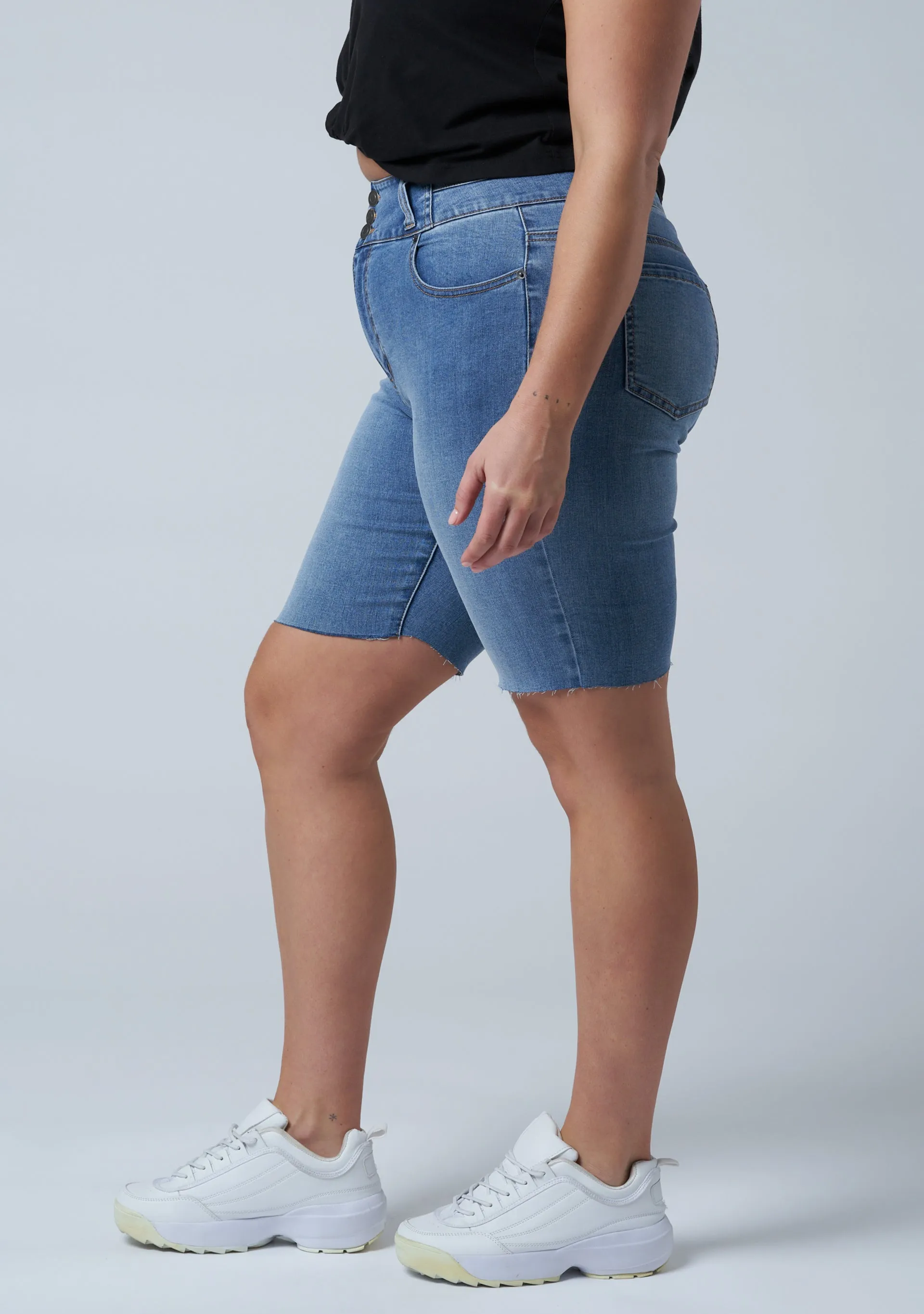 Angelina Raw Hem Denim Short