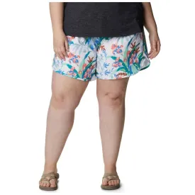 Columbia Women's Plus Size Bogata Bay Stretch Shorts White Magnolia Print NWT