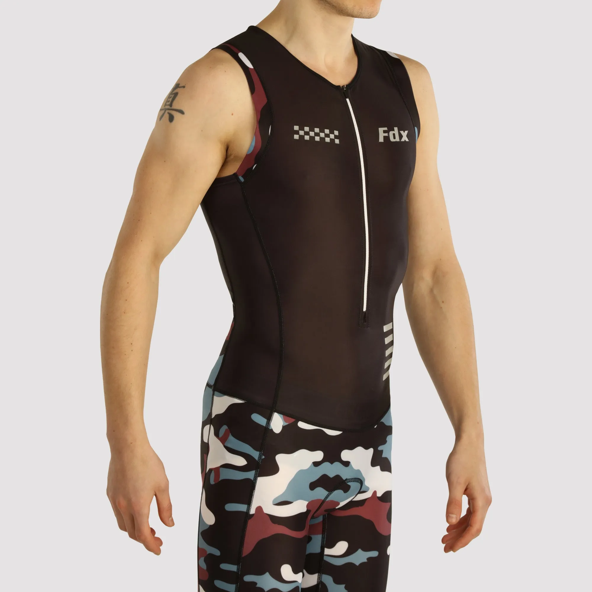 Fdx Camouflage Black Men's & Boy's Padded Triathlon Suit