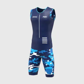 Fdx Camouflage Blue Men's & Boy's Padded Triathlon Suit