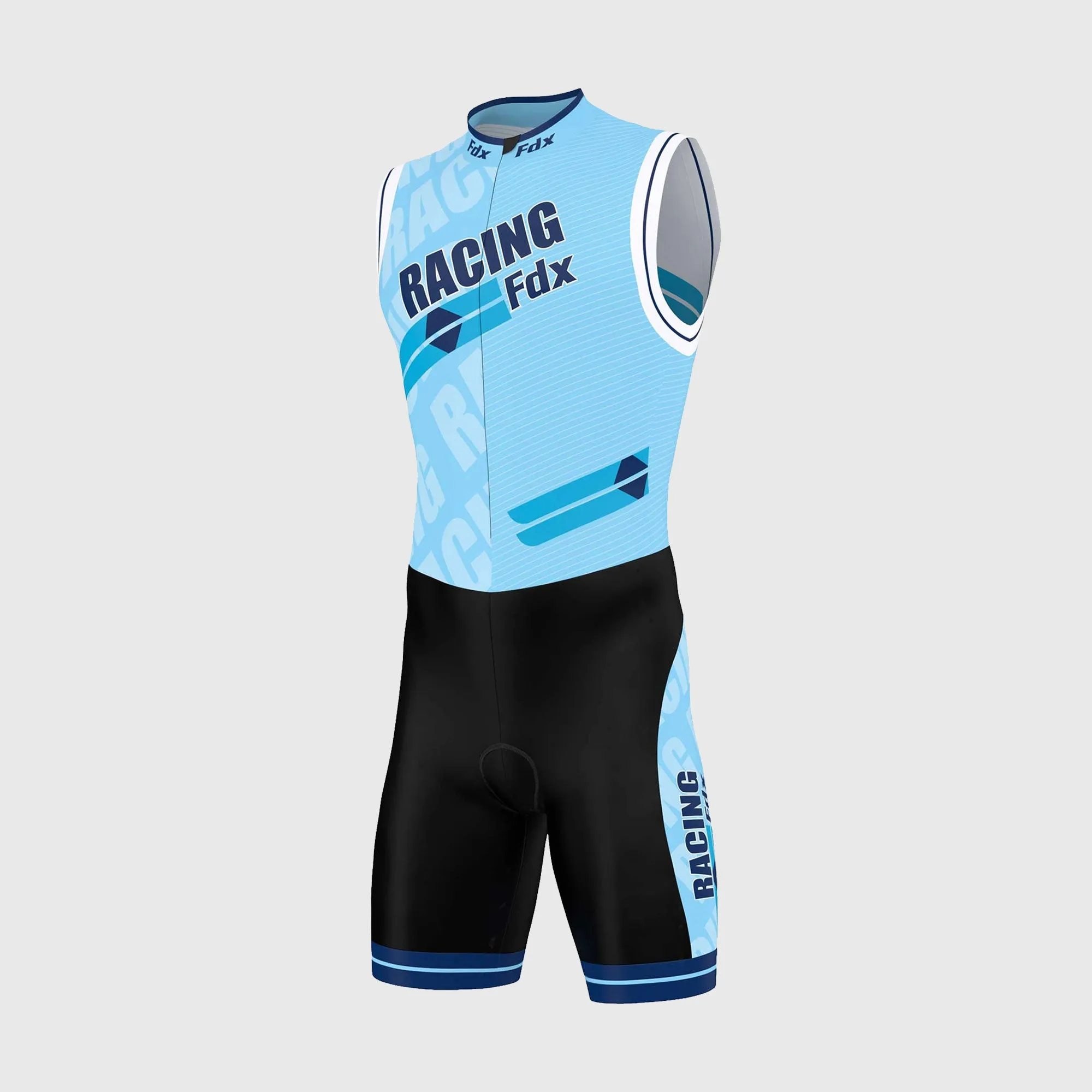 Fdx Core Sky Blue Men's & Boy's Sleeveless Padded Triathlon Suit