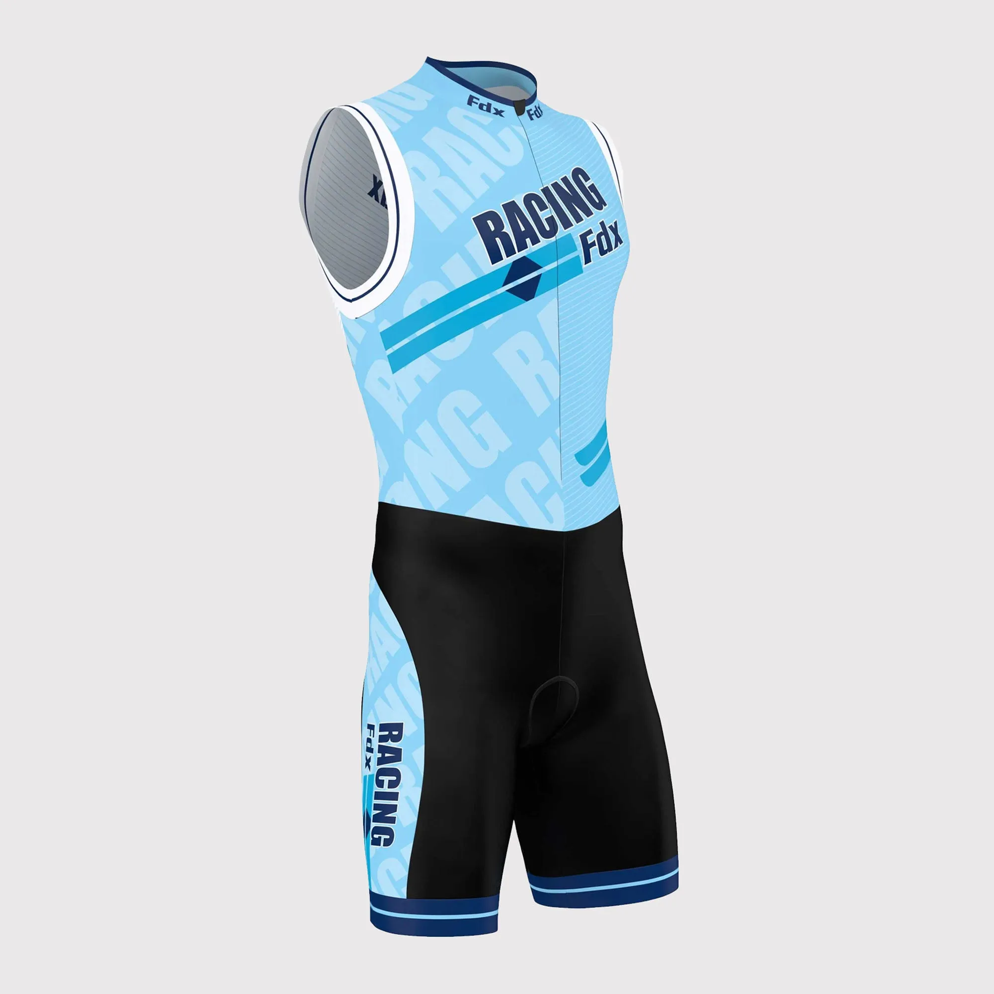 Fdx Core Sky Blue Men's & Boy's Sleeveless Padded Triathlon Suit