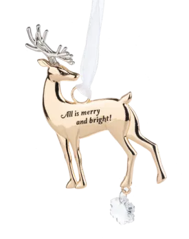 Gold Reindeer Ornament - All is Merry and Bright