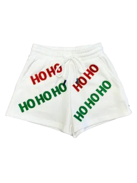 Kids White Beaded 'Ho Ho Ho' Short