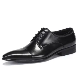 Men Lace Up Pointed Captoe Oxford Shoes