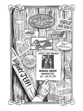 Official Jerry Jeff Walker Memorial Concert Poster