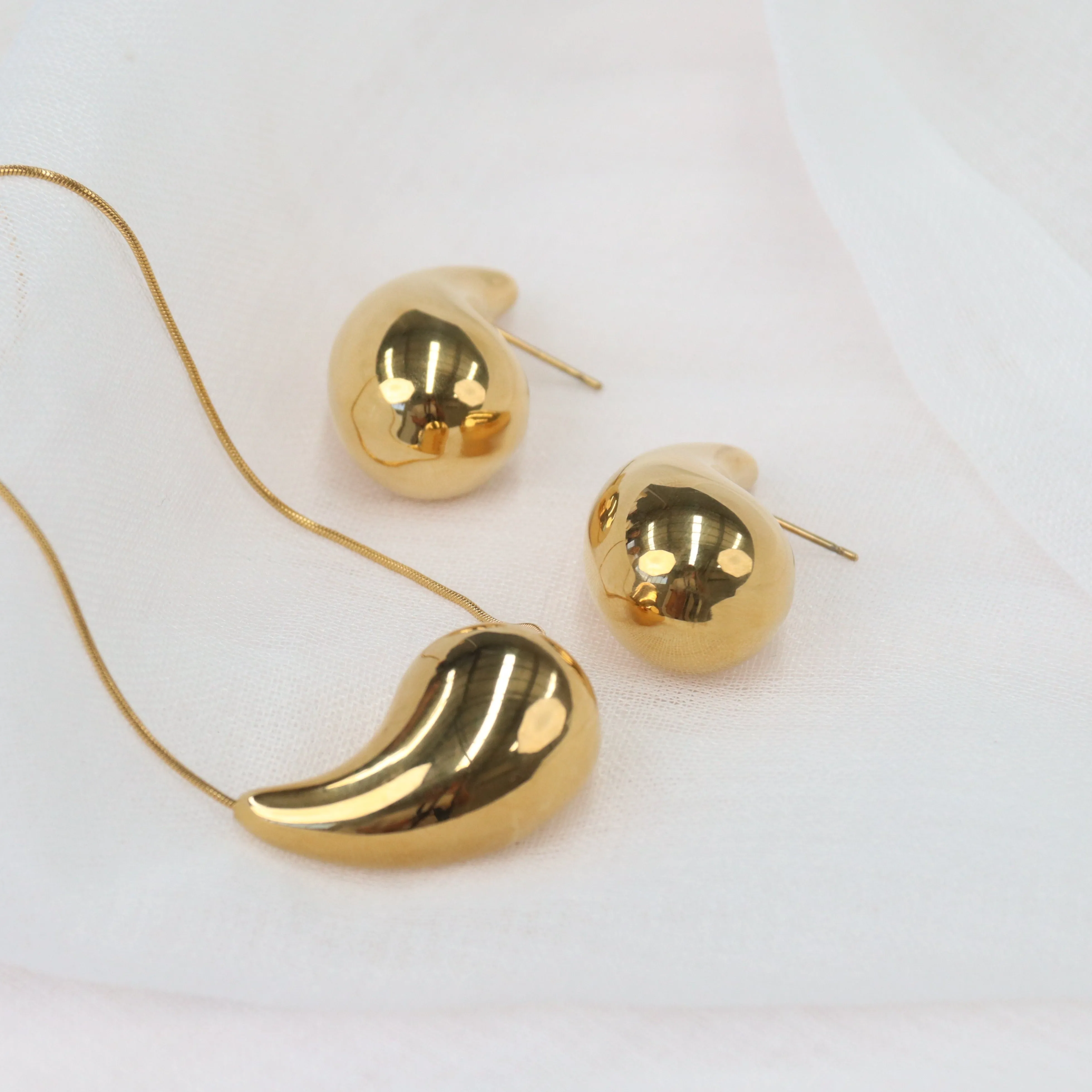 Pha | Gold Plated Bubble Drop Statement Earrings