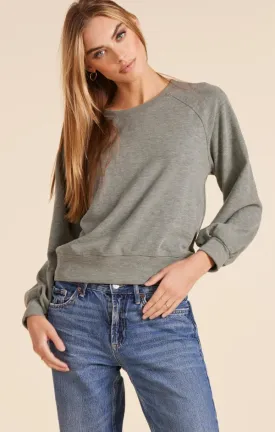 Pleat Sleeve Crewneck Sweatshirt