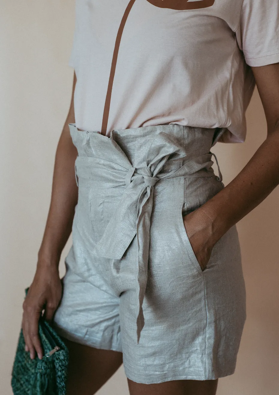 Shorts - Metallic Linen