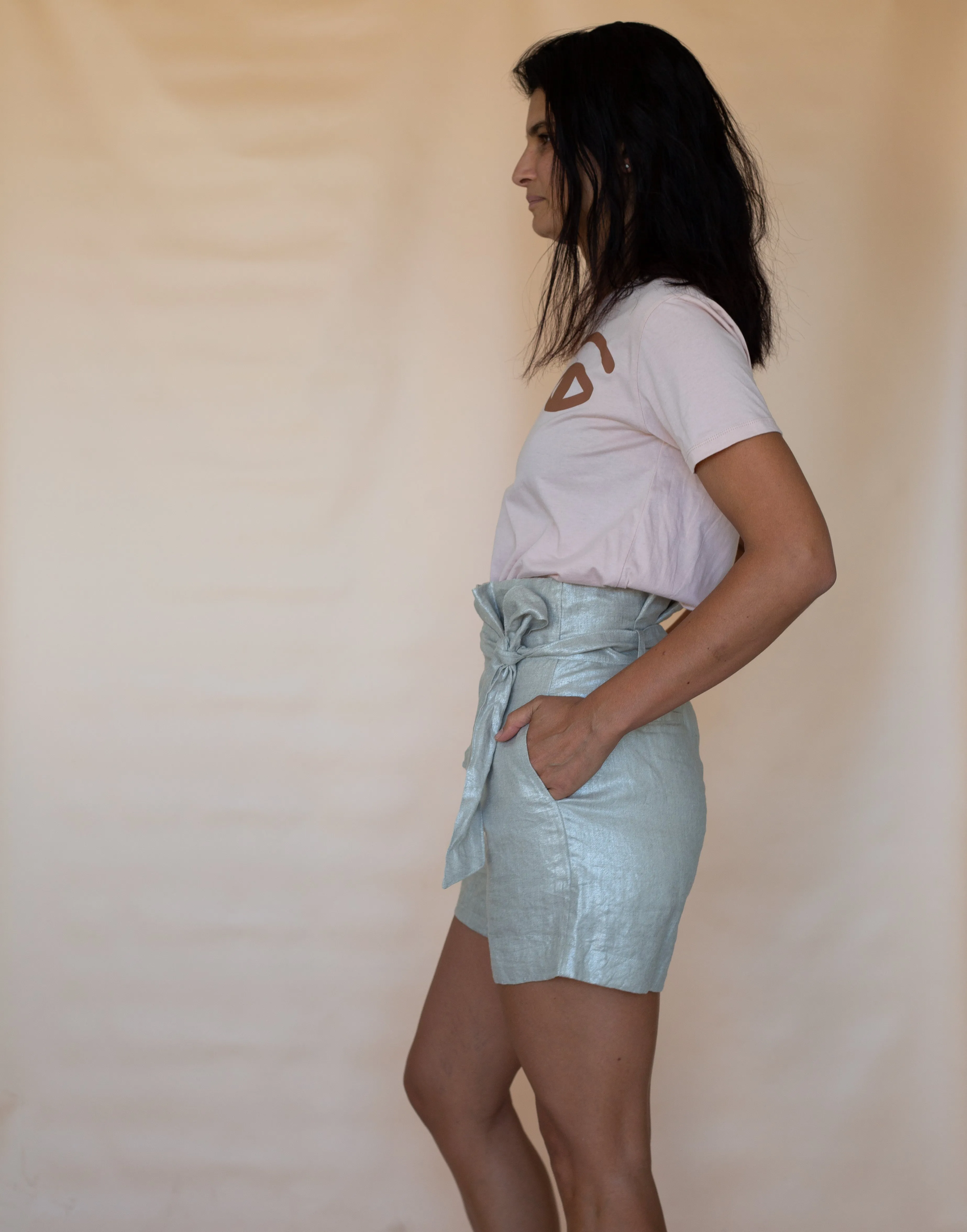 Shorts - Metallic Linen