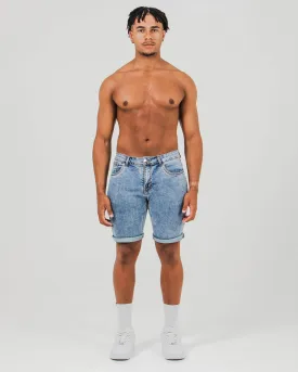 Washed Blue Denim Shorts