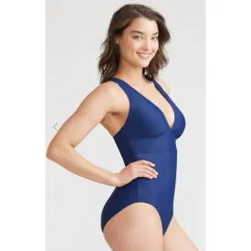 Yummie Maia Plunge One-piece Swimsuit Navy